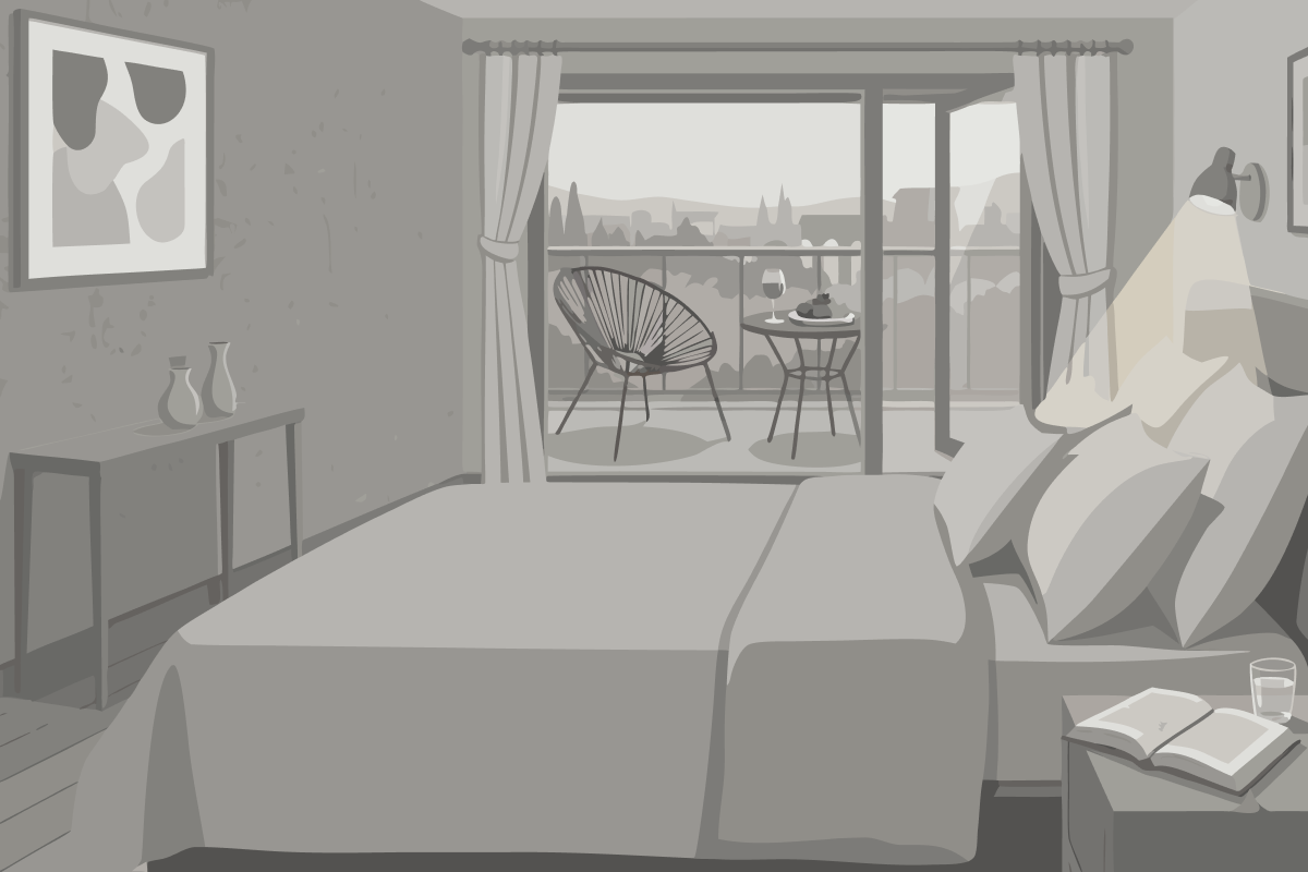 Suite mit Bergblick